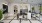 a room with a black and white tile floor